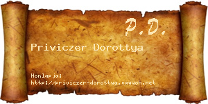 Priviczer Dorottya névjegykártya
